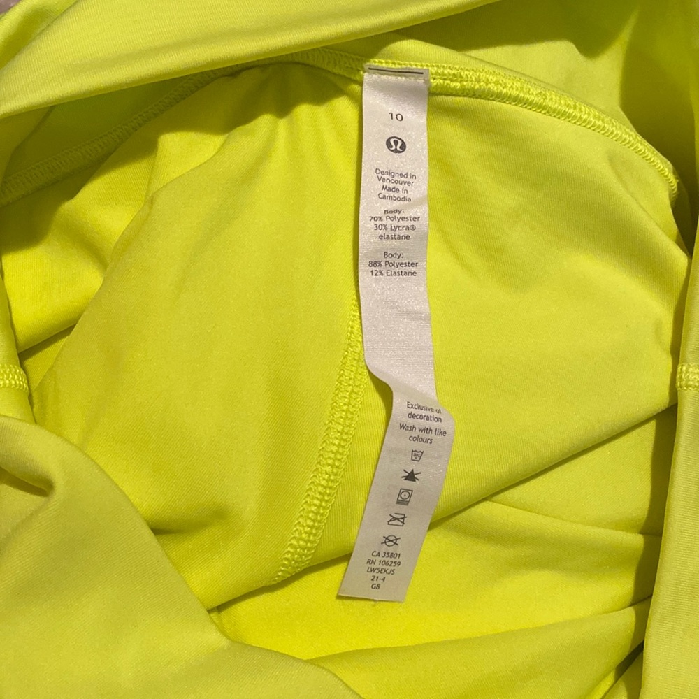 Lululemon size 10 Wunder Under HR Tight 25” Neon yellow